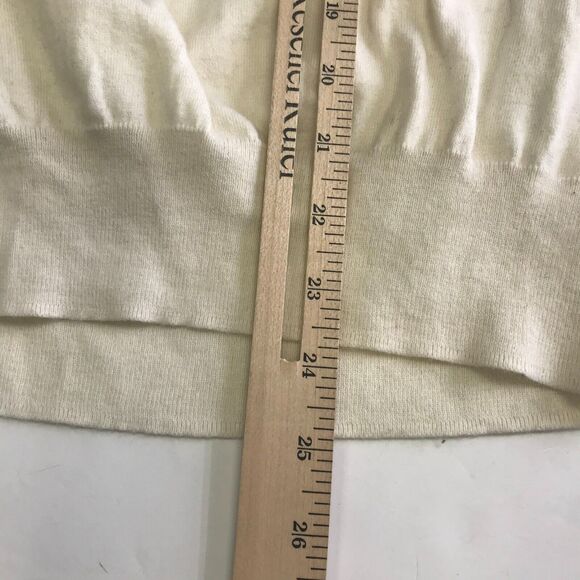 Banana Republic Sweater Womens Small Ivory Cotton Angora Cashmere Short Sleeve - Picture 10 of 10